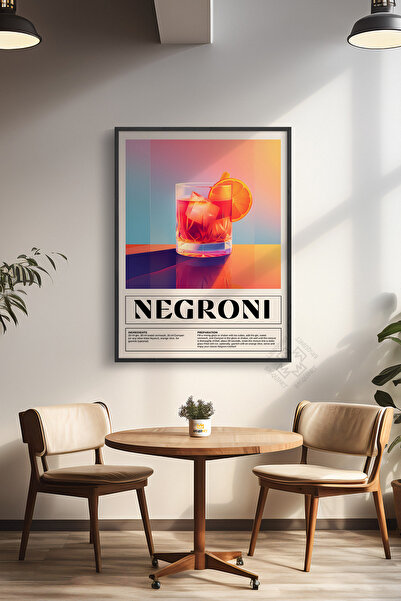 Basquiart Seria Cocktail Poster cu ramă neagră, tablou, cafenea, restaurant, ...