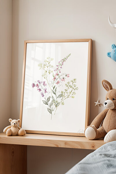 Basquiart Poster cu ramă din lemn pentru camera copiilor, camera bebelușilor,...