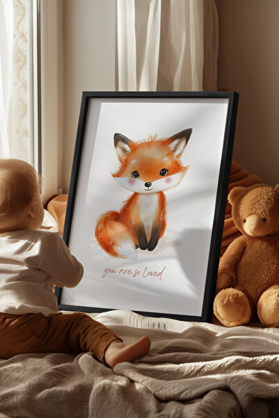 Basquiart Poster cu ramă neagră pentru camera copiilor, camera bebelușilor, t...