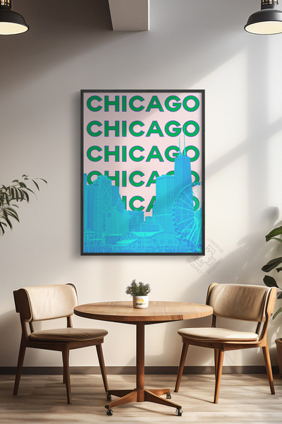 Basquiart Poster cu ramă neagră din seria City, decor de perete pictat Nr.:59