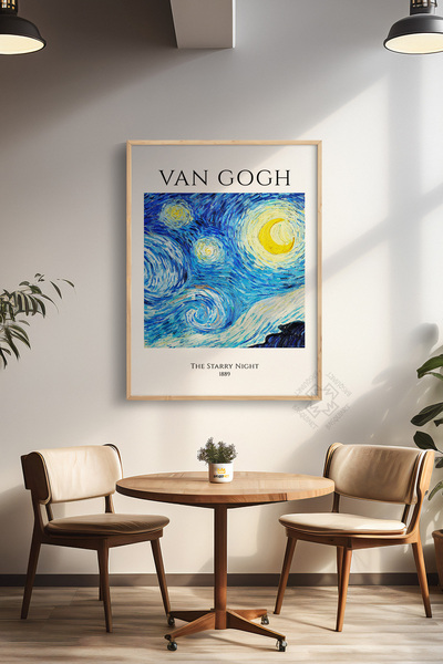 Basquiart Poster din seria Vincent Van Gogh, încadrat în lemn, decor de peret...