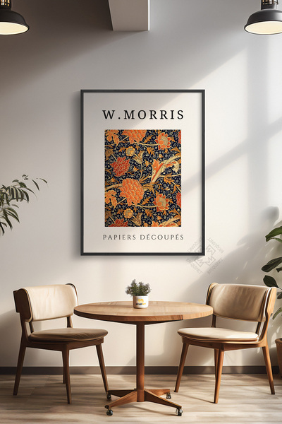 Basquiart Αφίσα της σειράς William Morris με μαύρο πλαίσιο, Διακοσμητικός πίν...