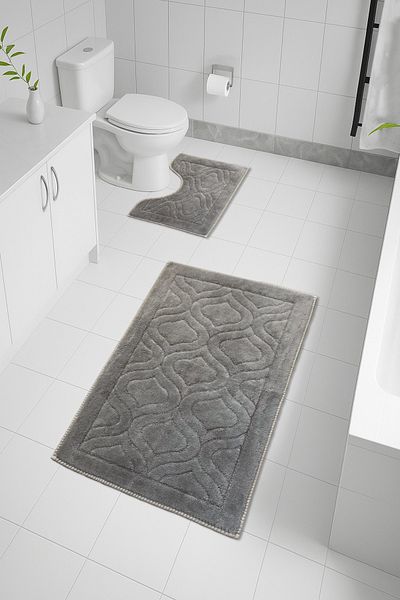 FeelHome CottonBloom 100% βαμβακερό μαλακό σούπερ απορροφητικό σετ γονικής πατόσακας μπάνιου 2 τεμαχίων 50x80 - 40x50