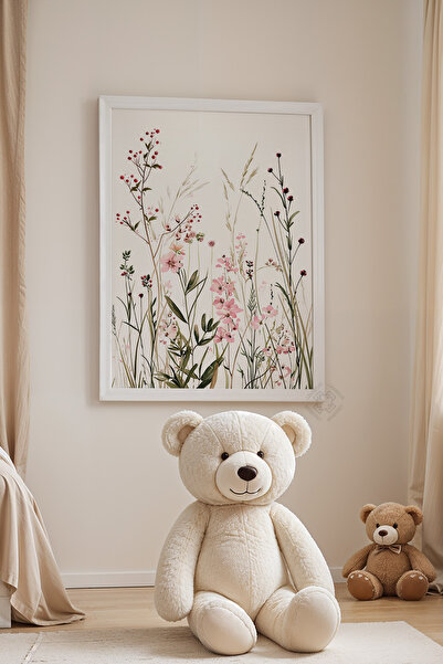 Basquiart Poster cu ramă albă pentru camera copiilor, camera bebelușilor, tab...