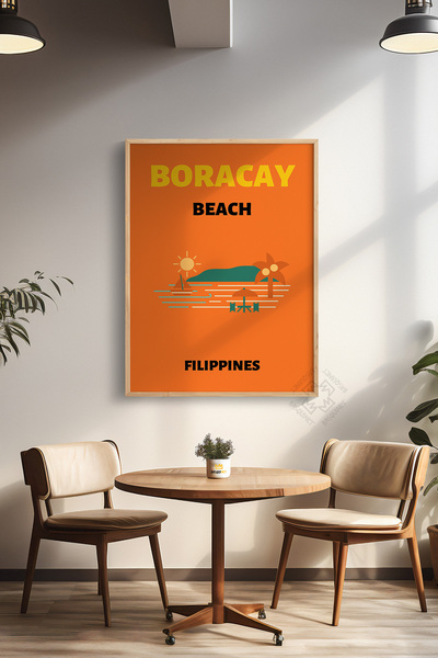 Basquiart Poster cu ramă din lemn din seria City, decor de perete pictat Nr.:38