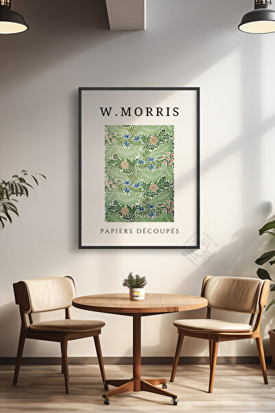 Basquiart Poster din seria William Morris cu cadru negru, decor de perete pic...