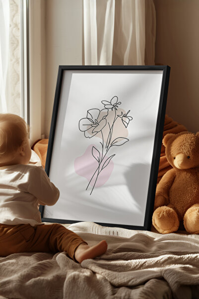 Basquiart Poster cu ramă neagră pentru camera copiilor, camera bebelușilor, t...