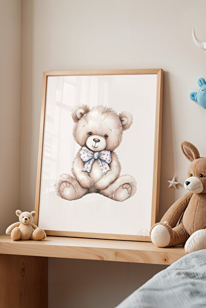 Basquiart Poster cu ramă din lemn pentru camera copiilor, camera bebelușilor,...