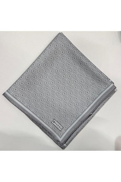 Vakko Μεταξωτό Φουλάρι Twill - Νέο Μονόγραμμα - Ασημί