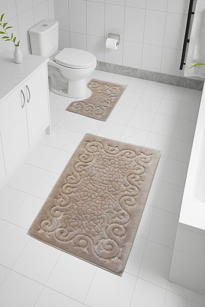 FeelHome CottonBloom 100% βαμβακερό μαλακό σούπερ απορροφητικό σετ γονικής πατόσακας μπάνιου 2 τεμαχίων 50x80 - 40x50