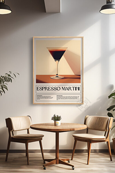 Basquiart Seria Cocktail Poster cu ramă din lemn, tablou, cafenea, restaurant...