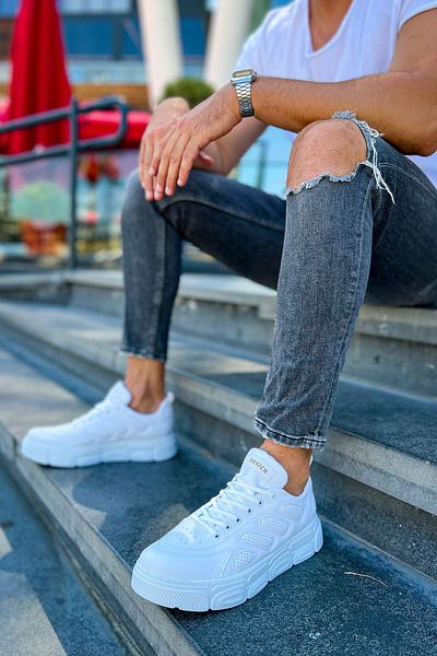 pabucmarketi Lace-Up Men's Casual Shoes White