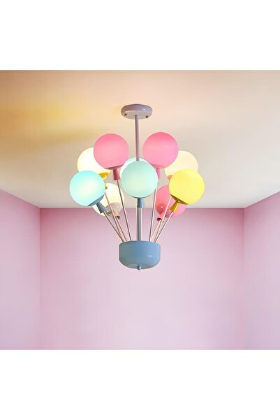 VİSENTE HOME Renkli Balon Tasarım Çocuk Odası Avizesi - Kız ve Erkek Çocuk Od...