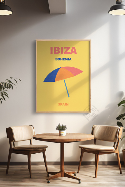 Basquiart Poster cu ramă din lemn din seria City, decor de perete pictat Nr.:7