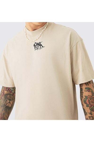 VEK Υπερμεγέθη T-Shirt Göktürk Letters Special Design Minimal