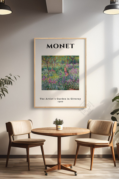 Basquiart Poster din seria Claude Monet încadrat în lemn, decor de perete pic...
