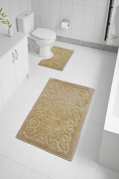 FeelHome CottonBloom 100% βαμβακερό μαλακό σούπερ απορροφητικό σετ γονικής πατόσακας μπάνιου 2 τεμαχίων 50x80 - 40x50