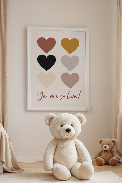 Basquiart Poster cu ramă albă pentru camera copiilor, camera bebelușilor, tab...