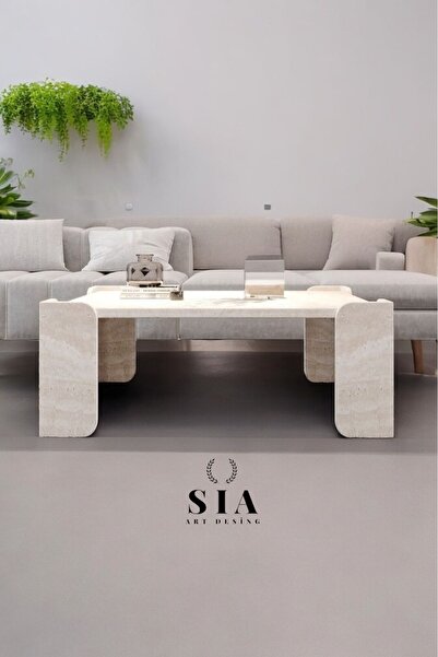 SİA ART DESİNG Doğal Traverten Orta Sehpa