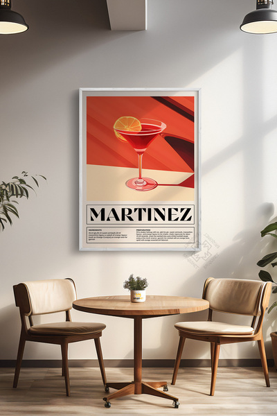 Basquiart Seria Cocktail Poster cu ramă albă, tablou, cafenea, restaurant, de...