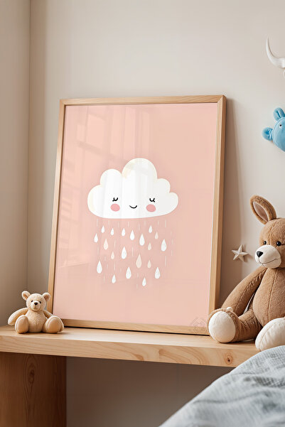 Basquiart Poster cu ramă din lemn pentru camera copiilor, camera bebelușilor,...