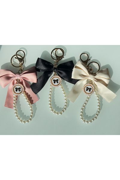 Harlofia Jewelry Ribbon Pearl Bag Charm