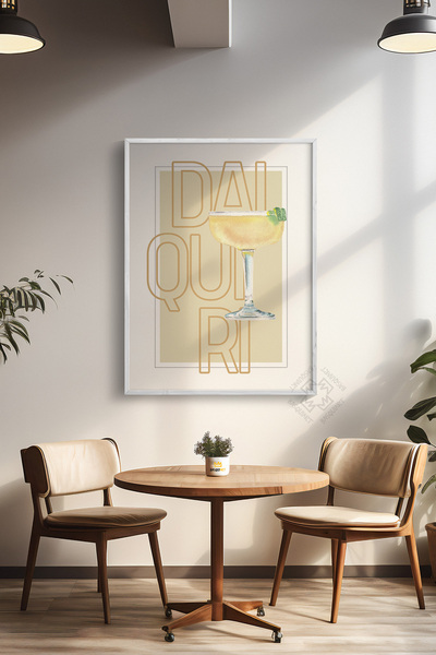 Basquiart Σειρά Cocktail, Αφίσα με λευκό πλαίσιο, Πίνακας, Καφέ, Εστιατόριο, ...