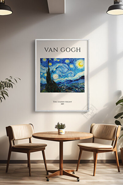 Basquiart Poster din seria Vincent Van Gogh, înrămat alb, decor de perete pic...