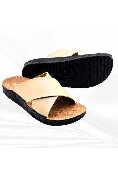 GOFLEX Cross Beige Summer Women's Daily Street, Beach, Home Slippers