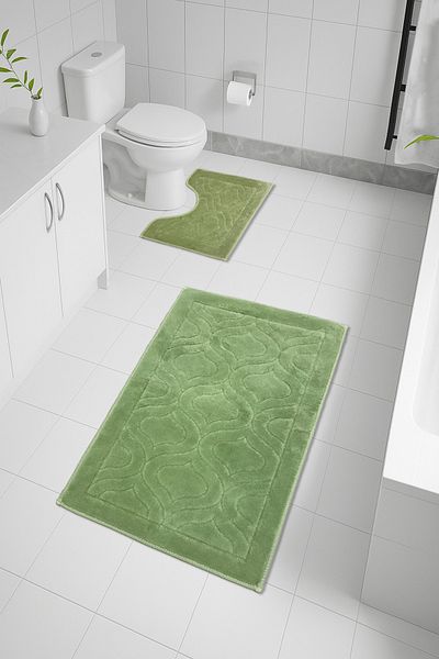 FeelHome CottonBloom 100% βαμβακερό μαλακό σούπερ απορροφητικό σετ γονικής πατόσακας μπάνιου 2 τεμαχίων 50x80 - 40x50