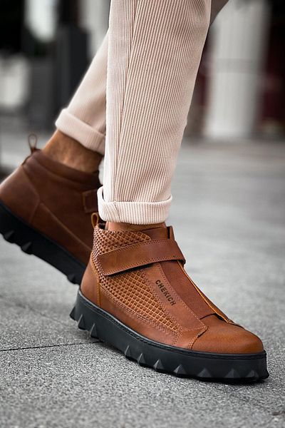 pabucmarketi Velcro Men's Sneaker Boots Brown