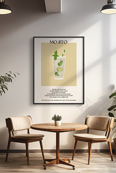 Basquiart Poster cu ramă neagră din seria Cocktail, tablou, cafenea, restaura...