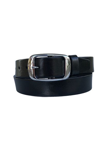 GoDeri Blugi de damă din piele naturală cu cataramă argintie, centură sport 4 cm=an-byn-19