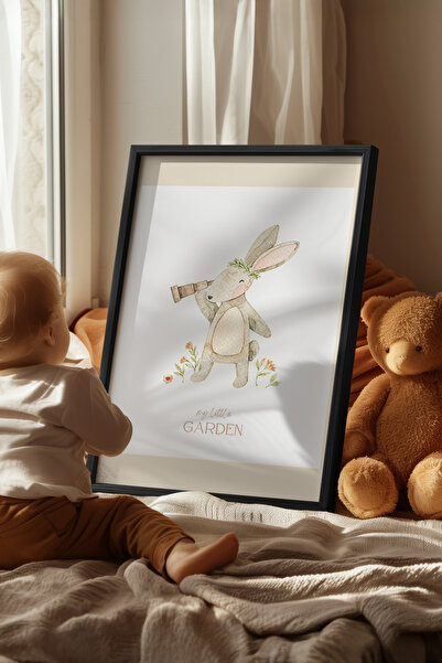 Basquiart Çocuk Odası, Bebek Odası Siyah Çerçeveli Poster, Tablo No:129