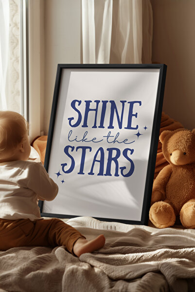 Basquiart Poster cu ramă neagră pentru camera copiilor, camera bebelușilor, t...