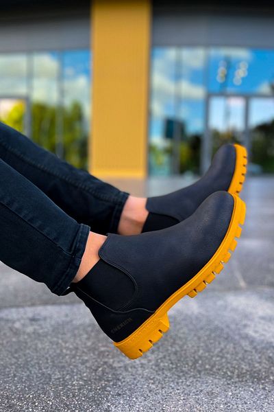 pabucmarketi Elastic Men's Chelsea Boots Black