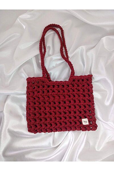 ebsa Penye İp File Çanta, Plaj Çantası, Veronika Çanta, örgü yaz deniz