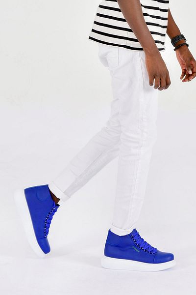 pabucmarketi Lace-Up Men's Sneaker Boots Saks Blue