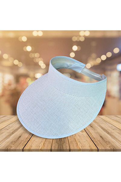 BY SCK Kadın Hasır Şapka Yazlık Plaj Şapka Premium Kalite - Vizör Şapka