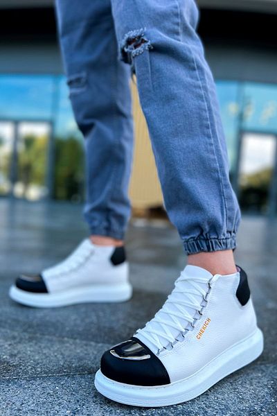 pabucmarketi Lace-Up Men's Sneaker Boots White Black