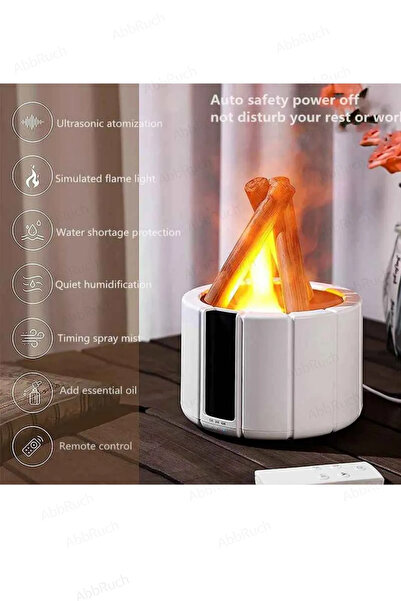 İMEXTECH Bonfire Alev Görüntülü Bonfire Oda Nemlendirici Şık Tasarım Uzaktan Kumanda Kontrollü