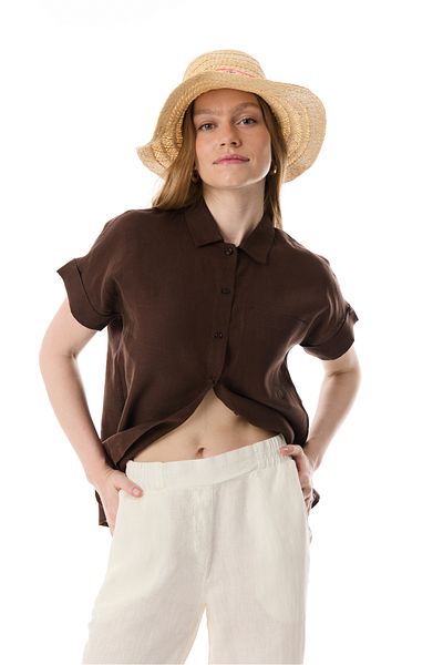Mudo Short Sleeve Single Pocket Linen Shirt