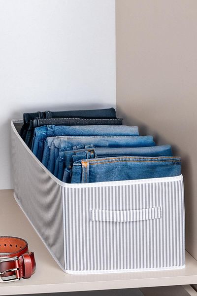 Helen's Home 2 Pieces Closet Organizer, Shelf Organizer, Foldable Clothing Storage Box-40 Cmx25 Cmx20Cm