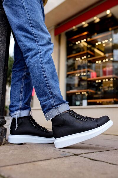 pabucmarketi Lace-Up Men's Sneaker Boots Black