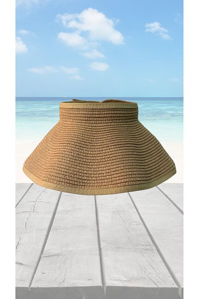 BY SCK Women's Straw Hat Summer Beach Hat Premium Quality - Visor Hat