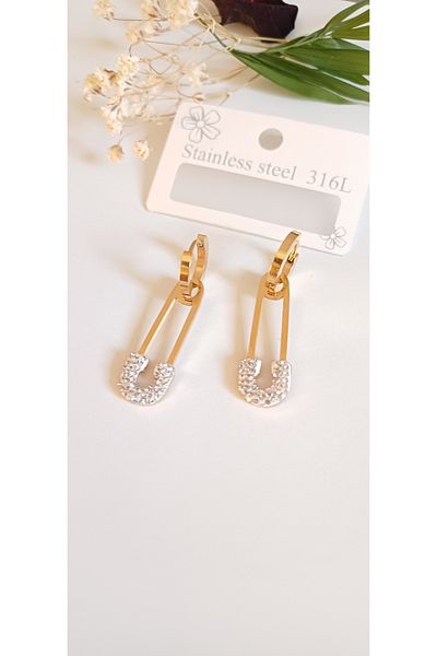 Feride Steel Earrings Filetatach Deteayli Woman Steel 316L Trend Stainless Steel Earrings Color Guaranteed Cartilage