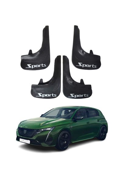 SONİKON LİNE Peugeot 308 Compatible Sports Written 4-Piece Dust Cover Mudguard Mudguard Modified