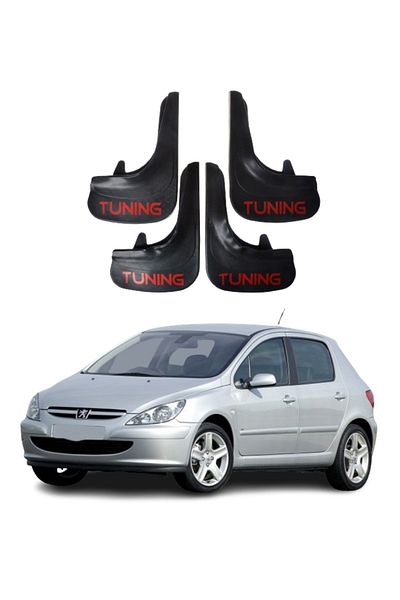 SONİKON LİNE Peugeot 307 Compatible Tuning Written 4-Piece Dust Cover Mudguard Mudguard Modified