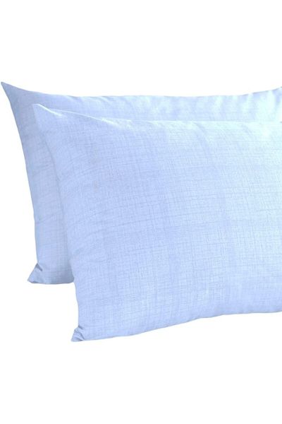LUXE Turca-Ranforce 2'Li Pillow Case 50X70 cm Light Blue (Light Blue / 50 X 70) Lxshp 1055529