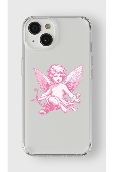 moonset Iphone 14 Plus Uyumlu Melek Tasarımlı Baskılı Şeffaf Telefon Kılıfı